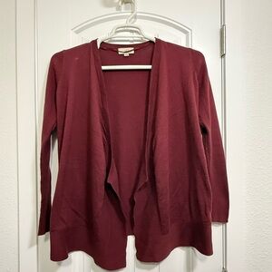 LOFT Open Front Cardigan Long Sleeve Size XS Women’s Maroon